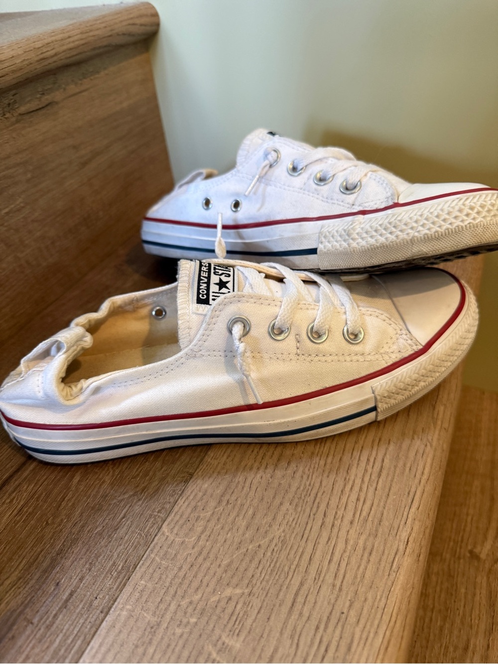 Converse Chuck Taylor All Star Shoreline Slip White Canvas Sneakers W 8.5 EUC - Picture 2 of 9